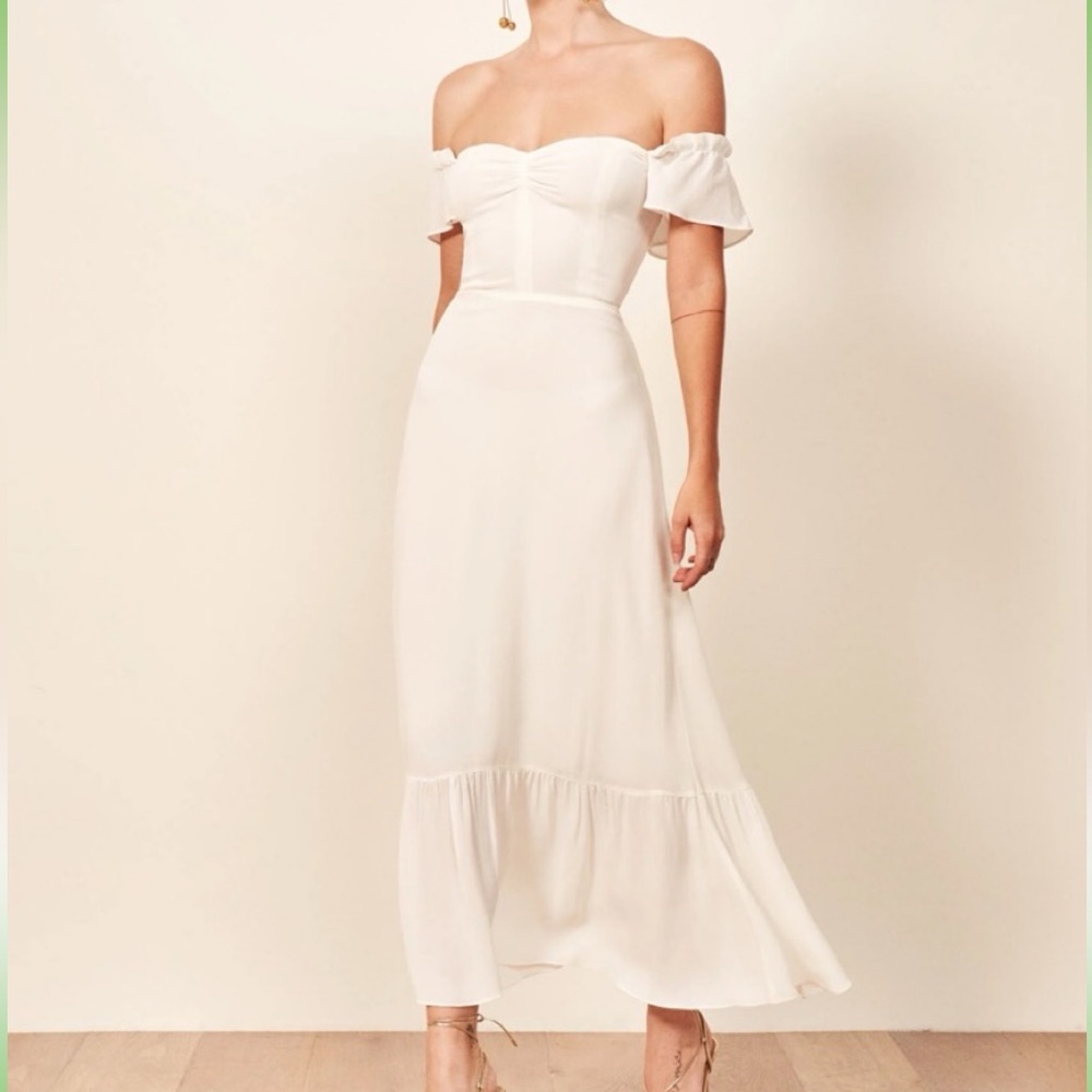 Reformation Butterfly Dress Ivory